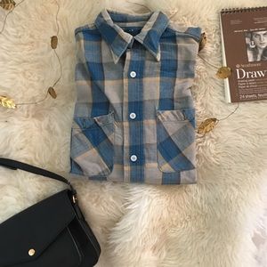 Blue and Yellow Long Sleeved Flannel Shirt 💙💛